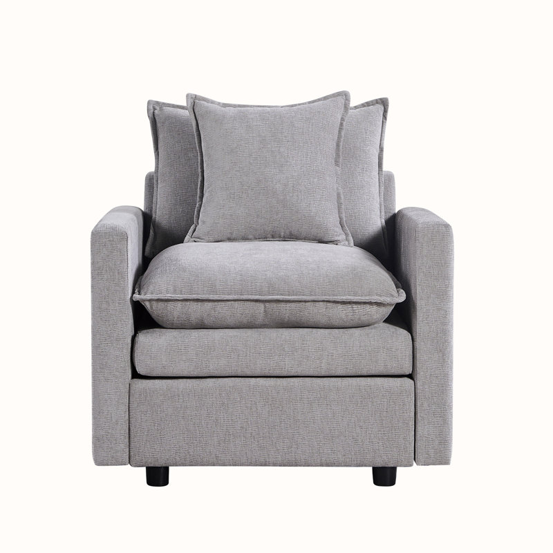 Fauteuil en chenille, Gris chenille