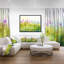 Vert, mauve, cosmos abstrait de fleurs - impression-26682563-35061062