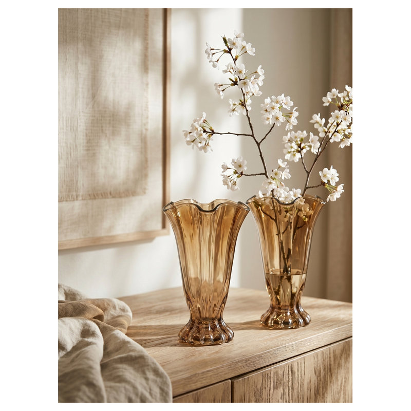 Ensemble de 2 vases en verre à volants 6,1 "x 9,1"