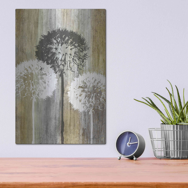 «Rustic Garden II» par James Burghardt - peinture sur métal sans cadre, H 16 po x l 12 po x P 0,13 po