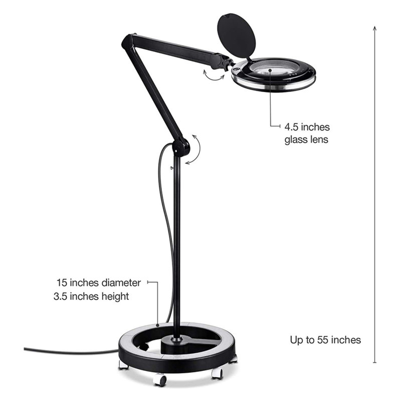 55'' Black LED Task Floor Lamp