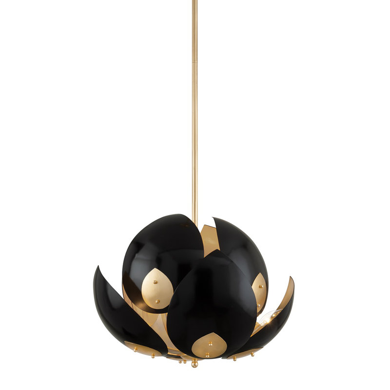 Lotus 8 Light Chandelier, Black