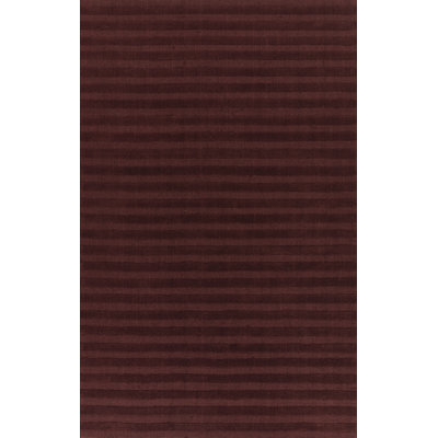 Tapis de couloir Lura en laine tissée à la main, rayé prune, 69 cm x 244 cm