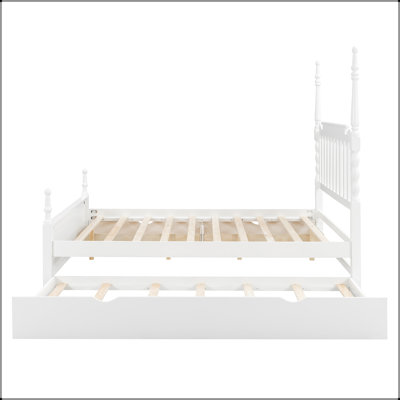 Grand lit plateforme avec lit gigogne simple TG et tiroirs de rangement
