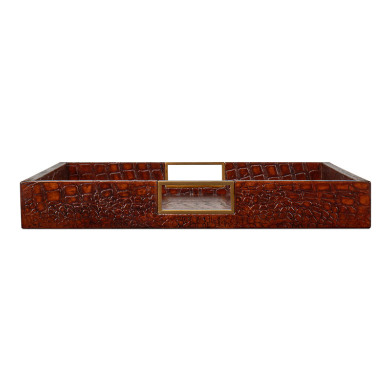 Shagreen Decorative Tray, Brown