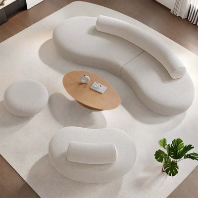 Seating area curved combination minimalist fabric