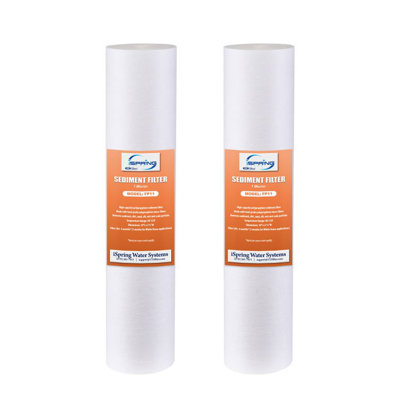 iSpring FP11X2 1 micron 10"x2.5" Standard Sediment Filter Cartridges, 15,000-Gallon, Multi-layer, 2-Pack