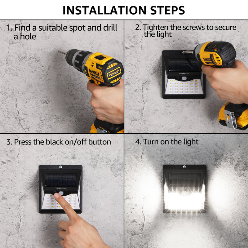 Luminoso 40 LEDs Solar Motion Sensor Security Light Outdoor IP65 Waterproof 6500K Pure White