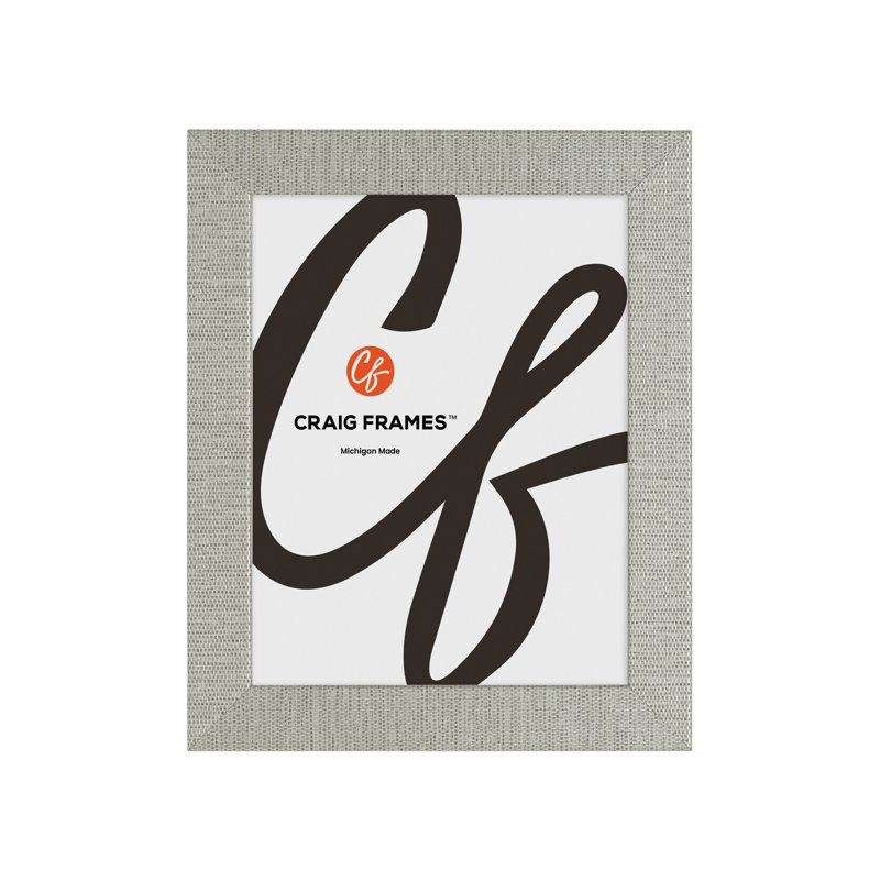 Cadre photo Craig Frames 61 x 91 cm (24 x 36 pouces), argent tissé, style Bauhaus 125, moulure en MDF de 3,2 cm (1,25 pouce), finition texturée, vitre en plexiglas et système d'accrochage inclus.