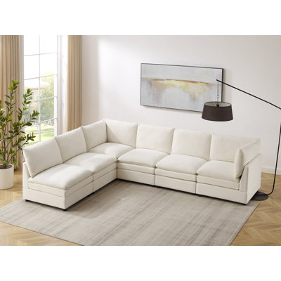  Cann 6-Piece Upholstered Modular Sectional Couch