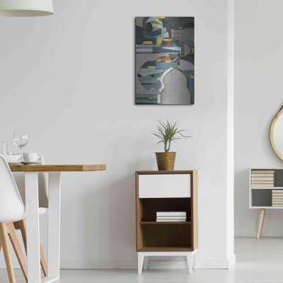 «Mid-Century Collage IV» par Rob Delamater, art mural en métal, 12 po x 16 po