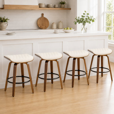 Tabourets de bar pivotants en similicuir Gerald