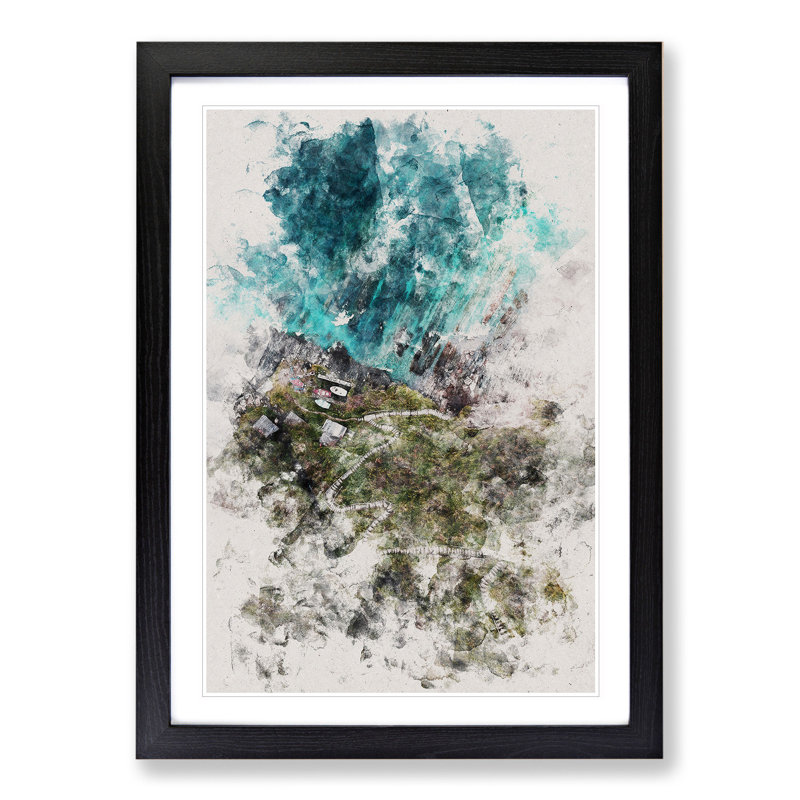 High Above Asturias in Spain - Picture Frame Graphic Art, Black Framed, 48cm H x 36cm W x 2cm D
