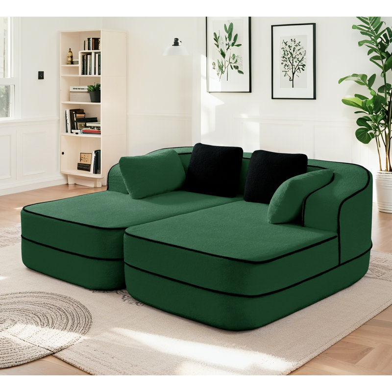 Canapé modulaire 77,2 po Teddy, Vert
