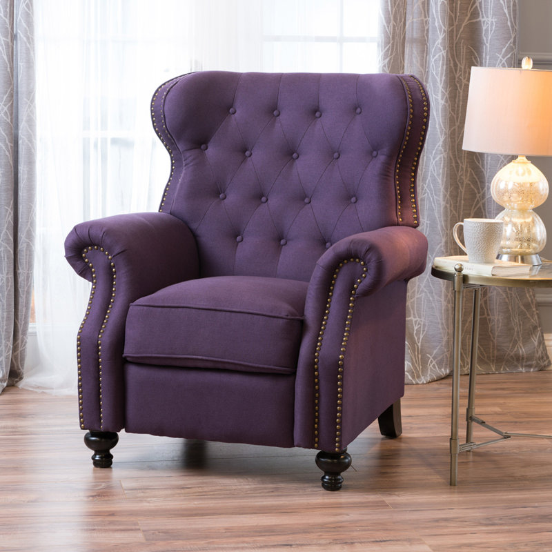 Fauteuil inclinable avec accoudoirs roulés prune Accents