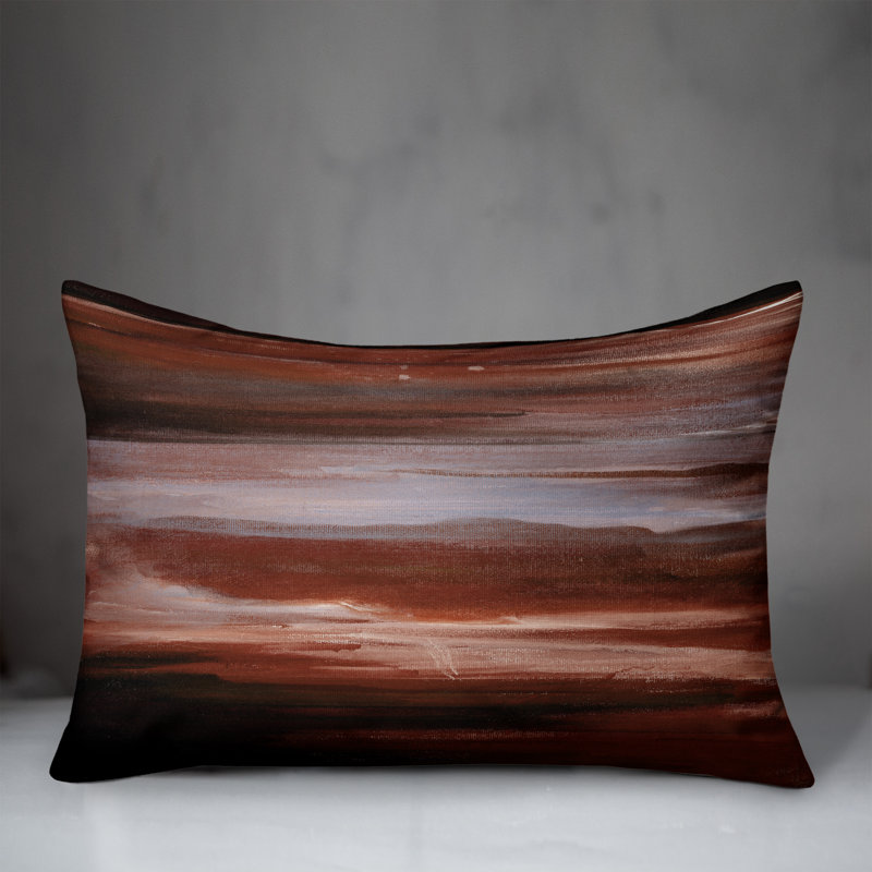 Abstract Outdoor Reversible Throw Pillow, Red, Abstract 2