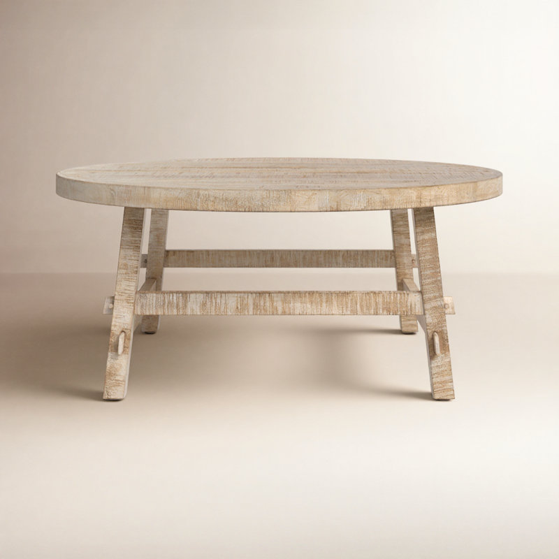 Loleta Solid Wood Single Coffee Table, 16" H x 36" L x 36" W, Beige