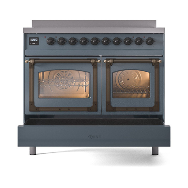 ILVE Nostalgie II Noblesse 40 in Induction Range, Blue Gray/Burnished