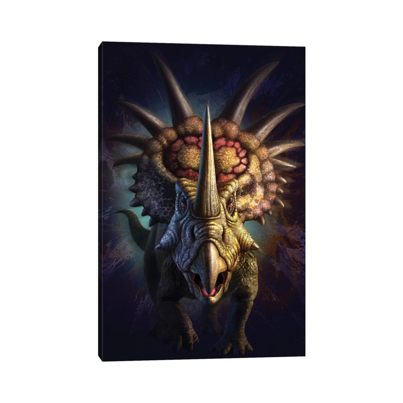 Full On View Of The Horned Dinosaur, Styracosaurus by Jerry LoFaro - Wrapped Canvas Gallery-Wrapped Canvas Giclée