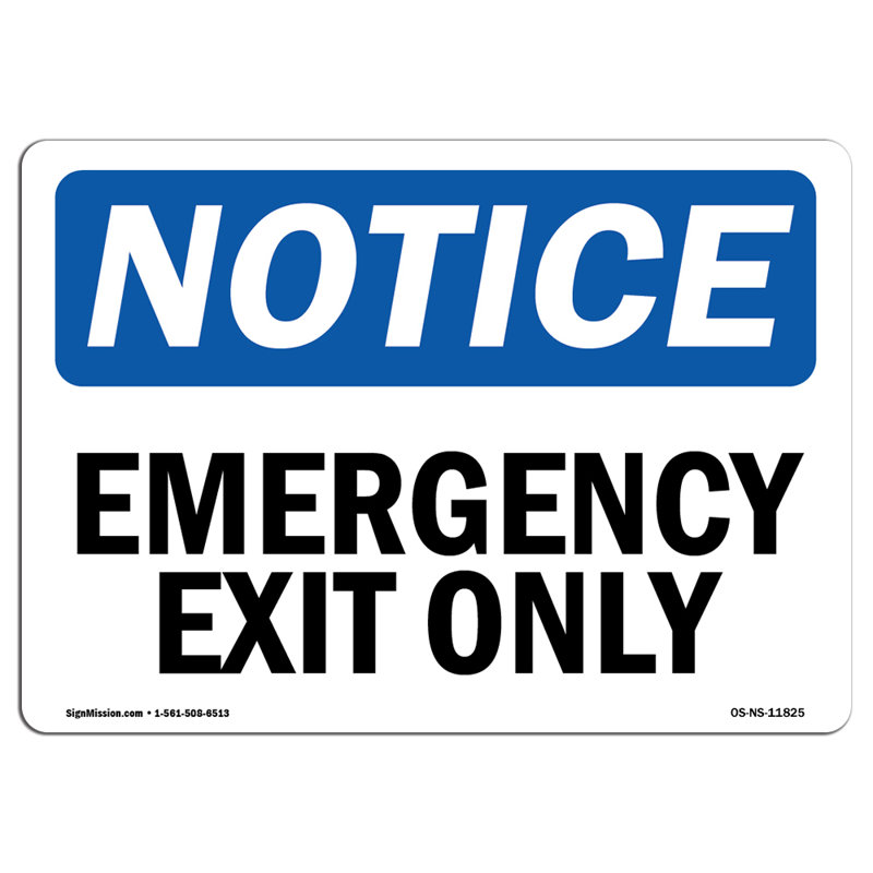Emergency Exit Only Decal 14" X 10"