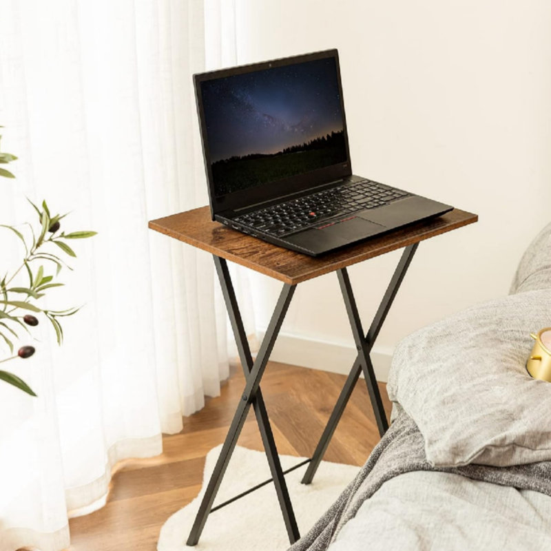 Folding Table, Rustic Brown/Black