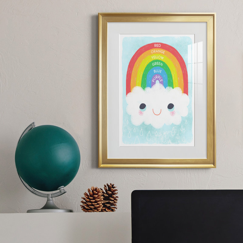 Rainbow Colors - Reproduction d'art graphique encadré, Or, H 18,5 po x l 24,5 po x P 1,5 po