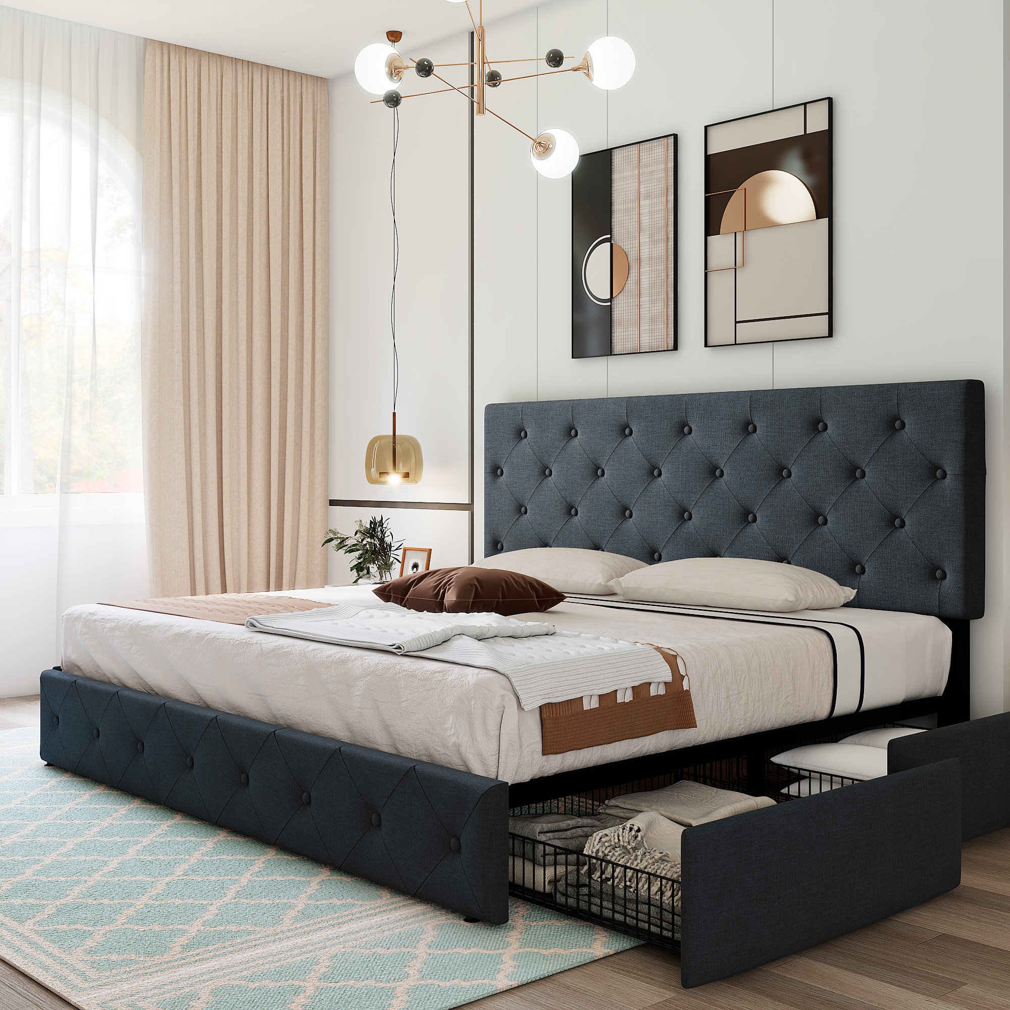Zaniyah Upholstered Storage Bed