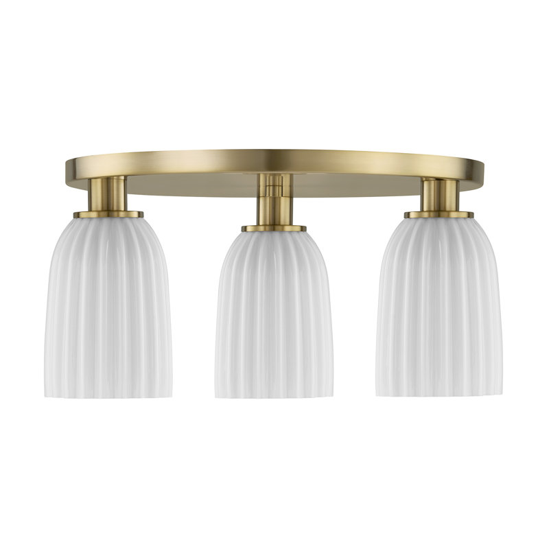 Plafonnier encastré 3 lumières Marvella, Laiton noble