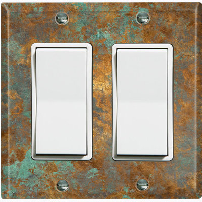 Copper Rust Patina Teal Print 2 - Gang Rocker Standard Wall Plate
