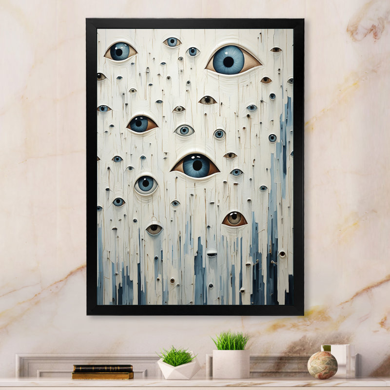 Créatures de monstres minimalistes - Monstres, impressions sur toile, H 20 po x l 12 po x P 1 po, Cadre photo noir simple