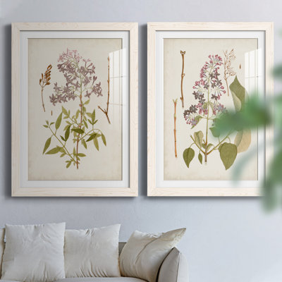 " Vintage Flowering Trees I " 2 - Pieces Painting Print