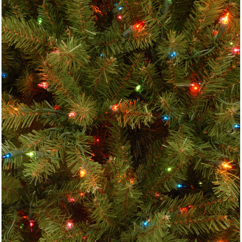 Dunhill Fir 6.5' Hinged Green Artificial Christmas Tree with 650 Multicolored Lights, 7' H