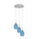 Array 3 Light Cord Hung Cluster Pendalier With 5" Turquoise Fusion Glass