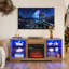 Meuble télé 3D avec lumières DEL en bois et prise de charge USB-129448533