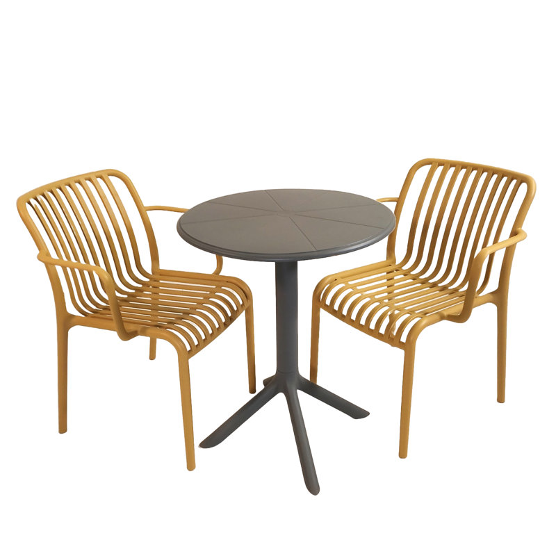 Beven 2 - Person Dining Set, Yellow/Grey