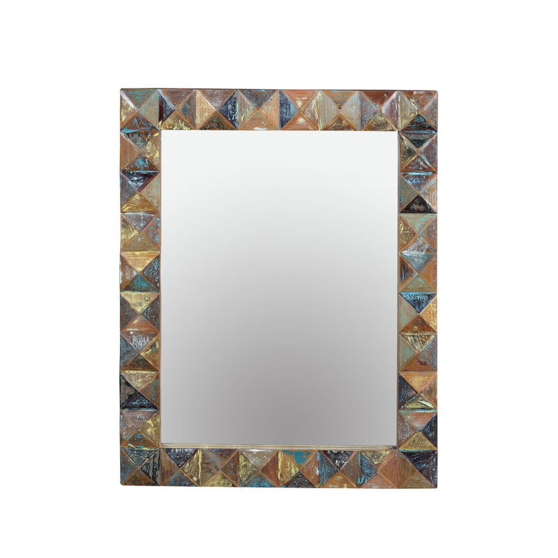 Wood Flat Wall Mirror