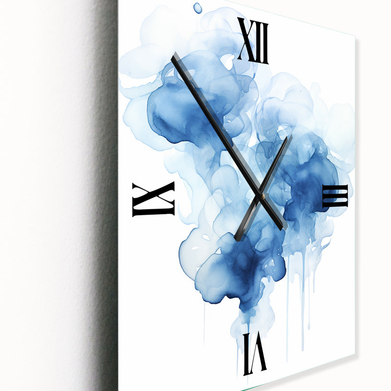 Horloge murale éthéré bleu aquarelle Bliss III, Moyen