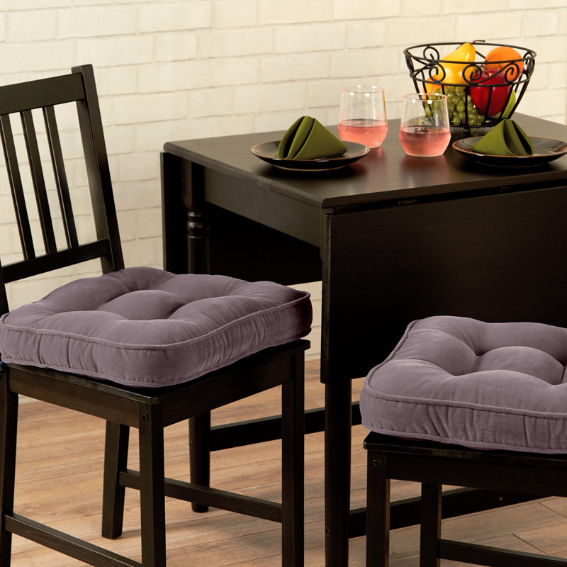 Coussin de chaise réversible en microfibre, Gris