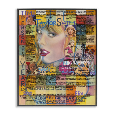 Taylor Musician Collage Framed Giclee Art by Sabin