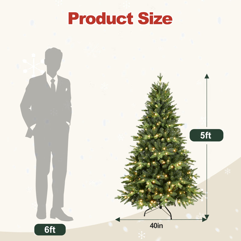 Arbre de Noël artificiel vert pré-éclairé , 5'