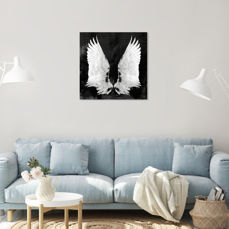 " My Night Wings " Painting Print, 12" H x 12" W x 1.5" D, Wrapped Canvas