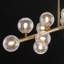 Lustre linéaire moderne en verre bullé à intensité variable 16 lumières Golden Spoutnik