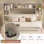Lit plateforme multifonctionnel en bois avec table de chevet tout-en-un 2-1110225538