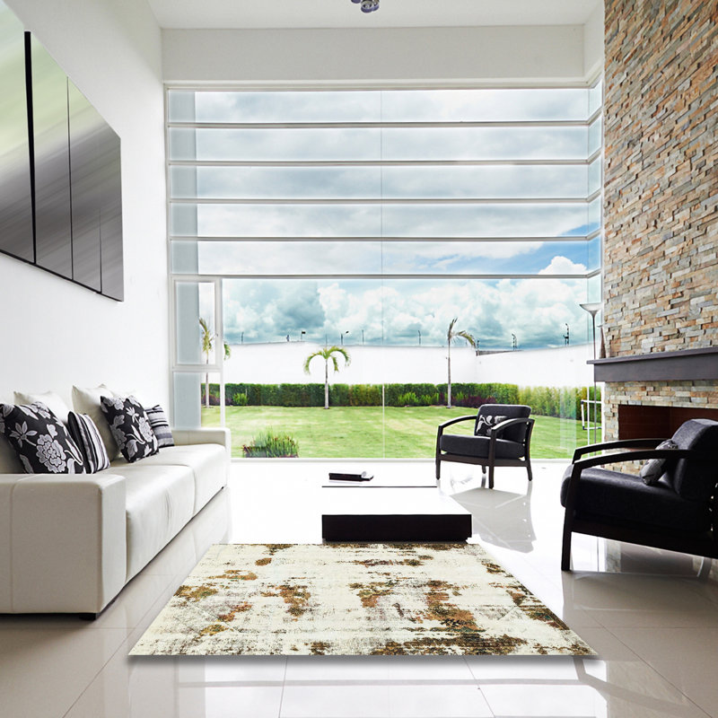 Abstract Indoor Rug, Square 5'