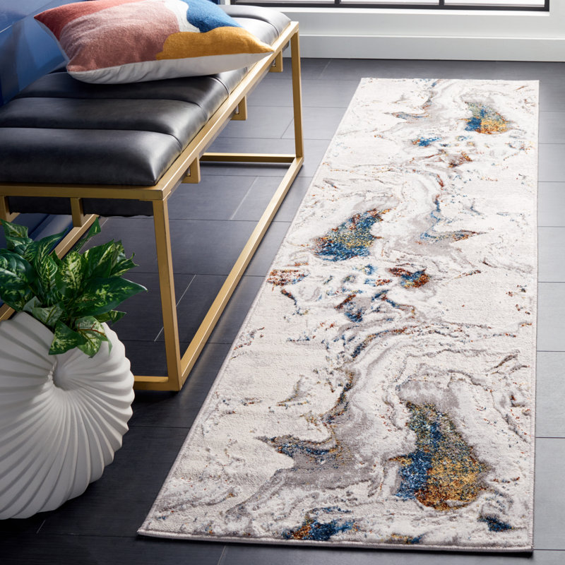 Amelia Performance Abstract Rug, Runner 2' x 8'