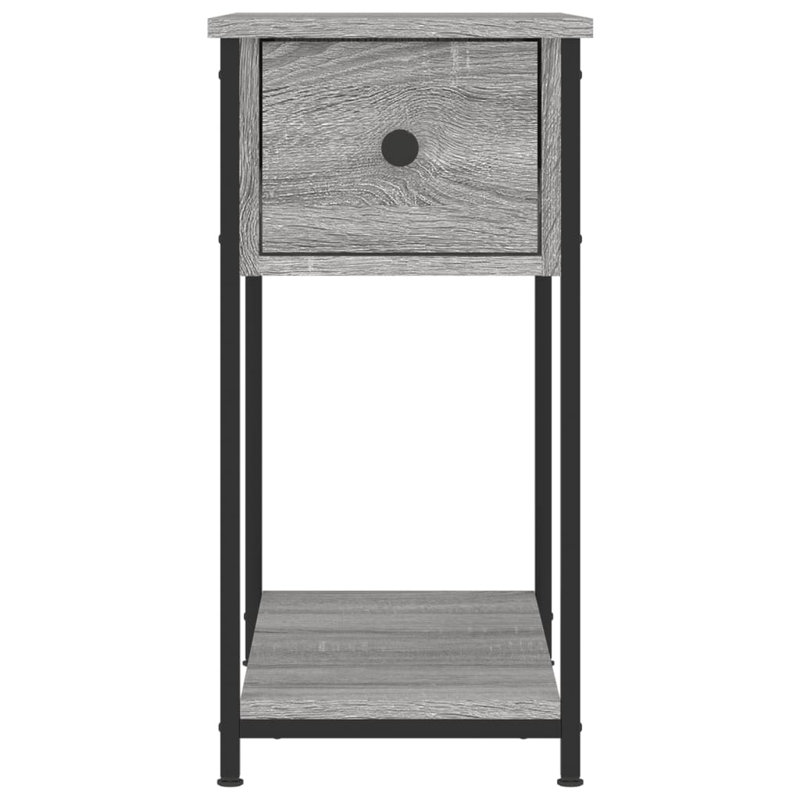 Gelueck 30cm W Iron Bedside Table, Grey Sonoma