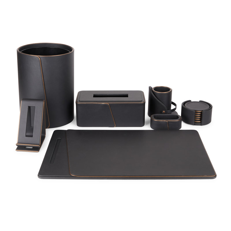 Noir Leather Rectangle Tissue Box Cover