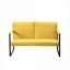 Pour le salon et les petits espaces de chambre à coucher, fauteuil d'appoint moderne à 2 places avec structure entièrement en métal, finition jaune
