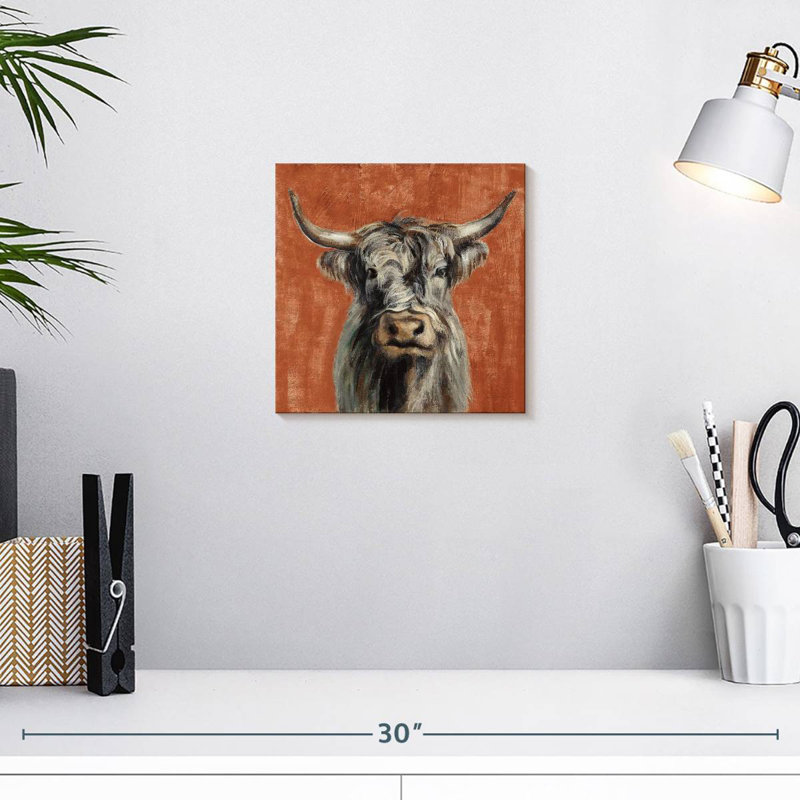 Brampt Highland Cow sur terre cuite, H 10 pi x l 10 pi