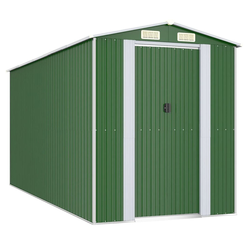  Steel Traditional Storage Shed, Green, 75.6" W x 173.2" D